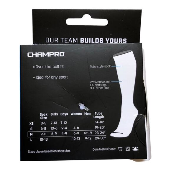 Champro White Unisex Athletic Multi-Sport Long Game Socks Adult Size Medium - Picture 5 of 8